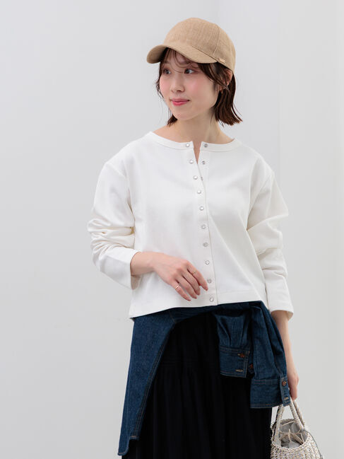 Te chichi「カットソークルーネックカーディガン」|カーディガン|オフホワイト