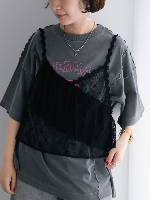 SM2「フリルレースキャミソールブラウス」|シャツ・ブラウス|ブラック
