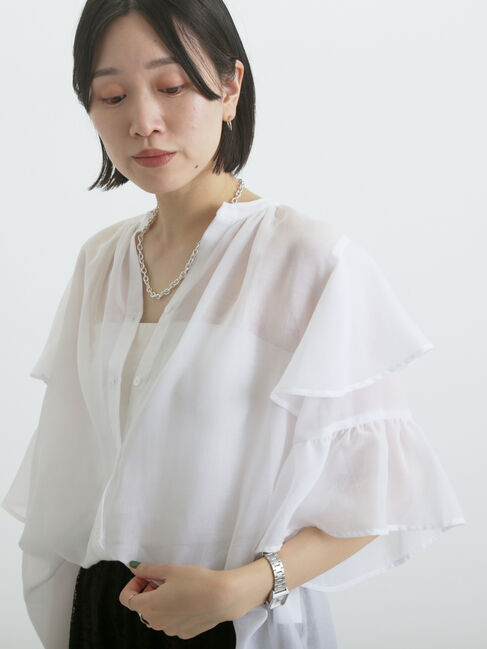 sm2rhythm「ボイルラッフルブラウス」|シャツ・ブラウス|