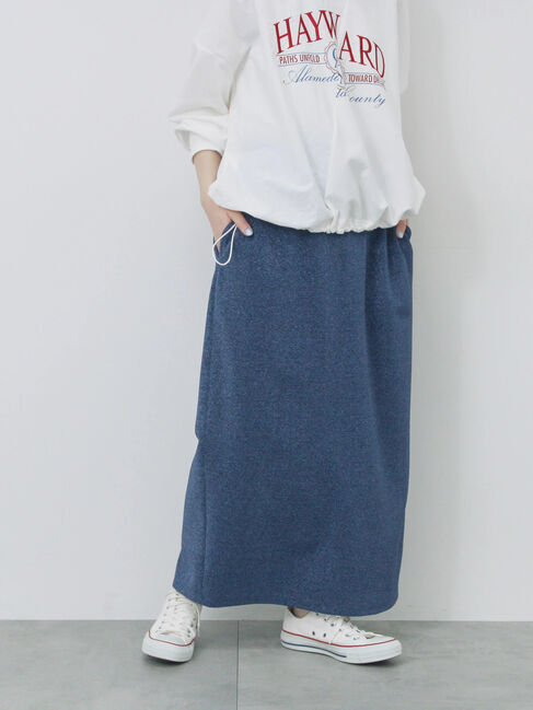 Samansa Mos2 blue「ラメナロースカート」|スカート|