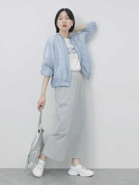 Samansa Mos2 blue「ラメナロースカート」|スカート|