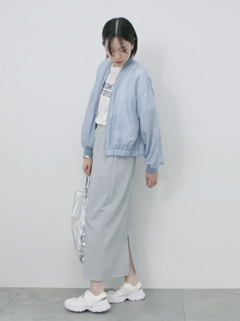 Samansa Mos2 blue「ラメナロースカート」|スカート|