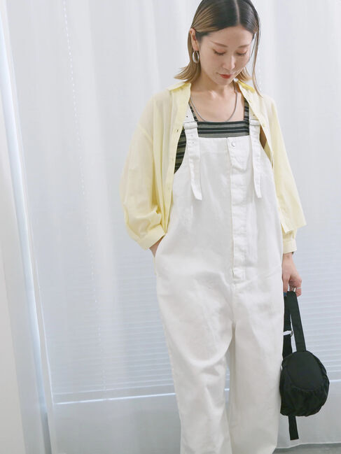 Samansa Mos2 blue「ショート丈シャーリングブラウス」|シャツ・ブラウス|