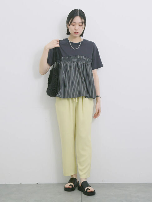 Samansa Mos2 blue「【接触冷感】マルチスタイルイージーパンツ」|その他|