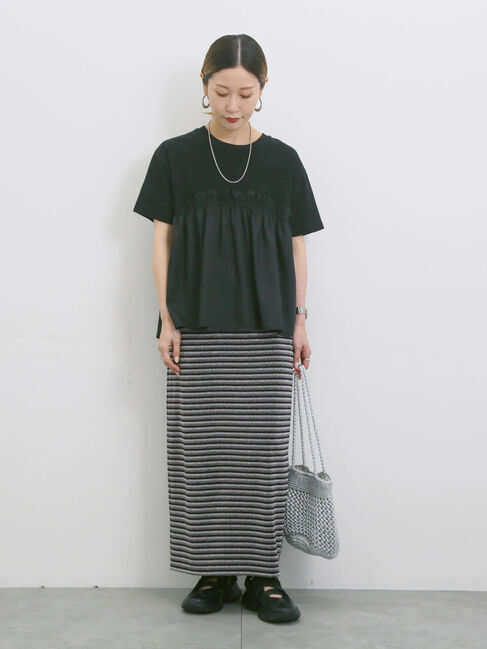 Samansa Mos2 blue「アソートドッキングプルオーバー」|Tシャツ・カットソー|