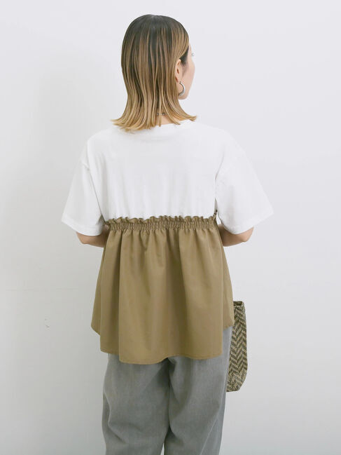 Samansa Mos2 blue「アソートドッキングプルオーバー」|Tシャツ・カットソー|