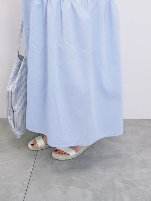 Samansa Mos2 blue「◎サイドギャザーシャツワンピース」|ワンピース|