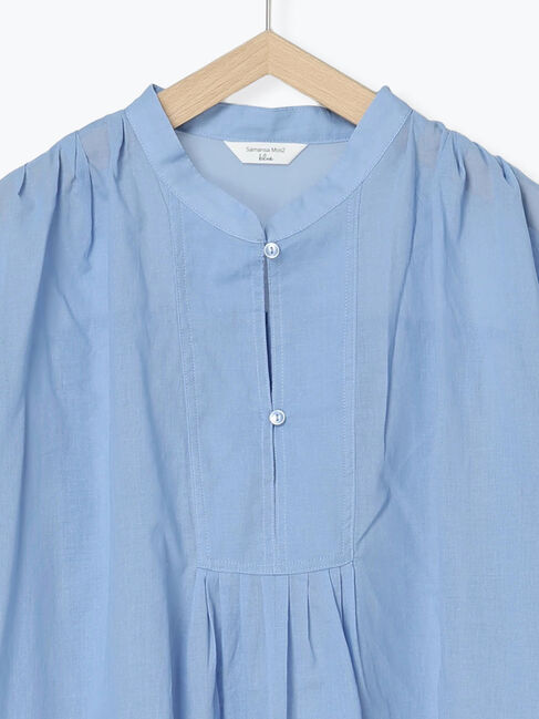 Samansa Mos2 blue「◎シフォンタックブラウス」|シャツ・ブラウス|