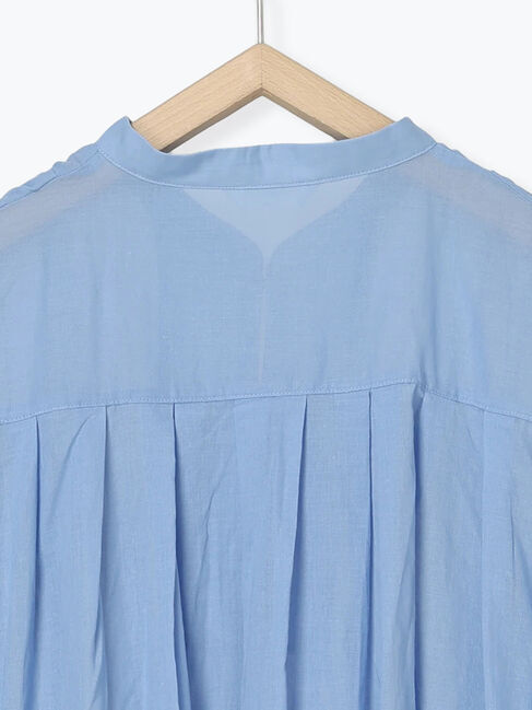 Samansa Mos2 blue「◎シフォンタックブラウス」|シャツ・ブラウス|