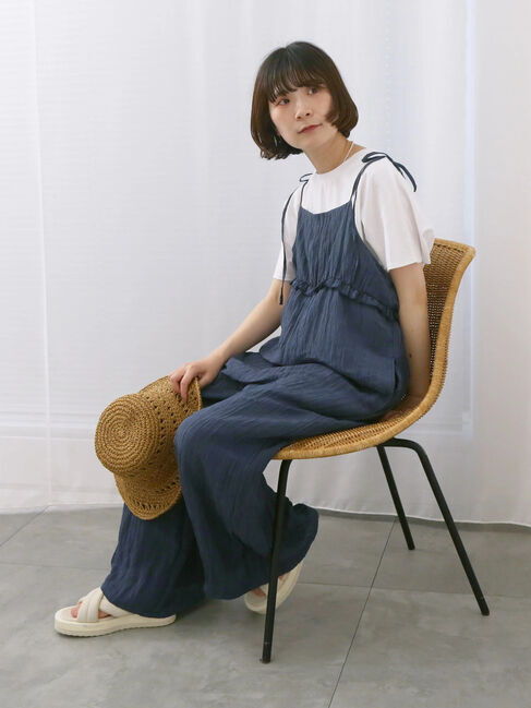 Samansa Mos2 blue「【USAコットン】アソートフレンチスリーブTシャツ」|Tシャツ・カットソー|