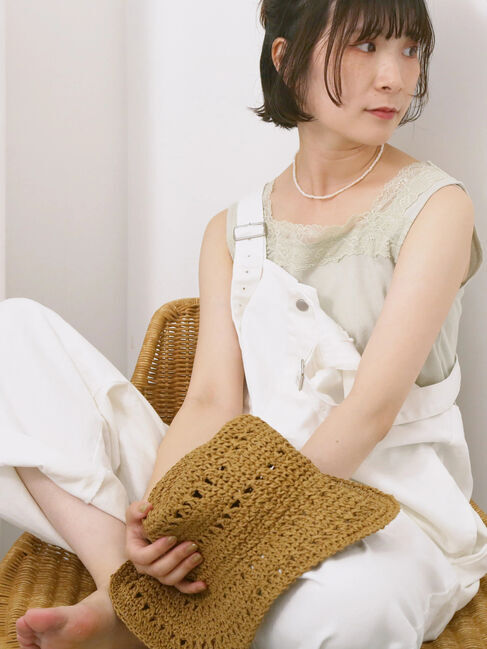 Samansa Mos2 blue「前後2way幅広レースタンク」|Tシャツ・カットソー|ミント