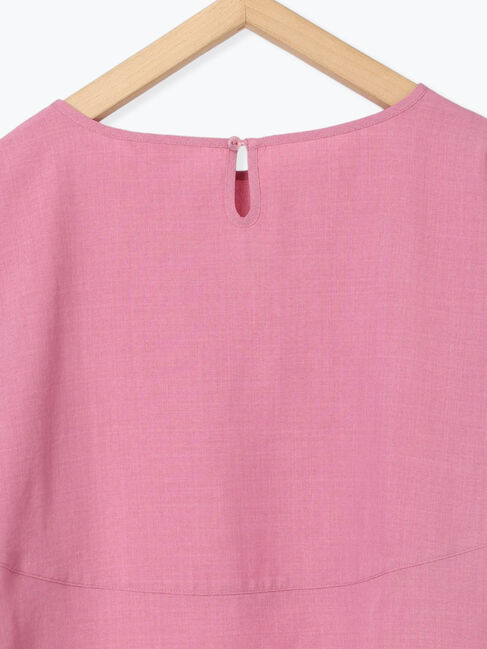 Samansa Mos2 blue「リネンタッチバルーンスリーブブラウス」|シャツ・ブラウス|