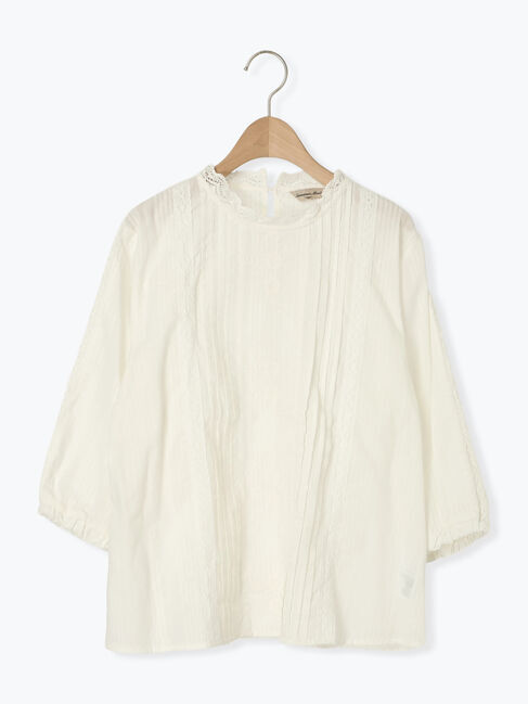 Samansa Mos2「フラワー柄刺繍レースブラウス」|シャツ・ブラウス|