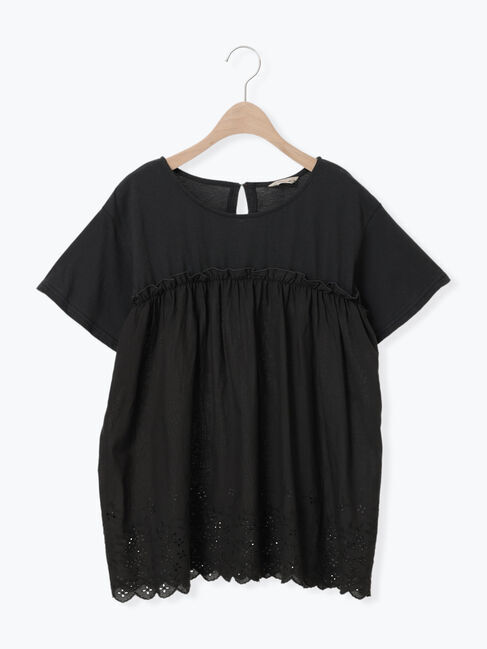 Samansa Mos2「◎コットンレースドッキングTシャツ」|Tシャツ・カットソー|