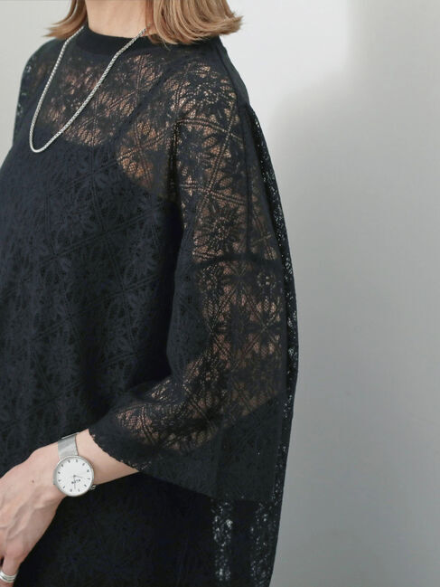 Samansa Mos2 blue「レースTシャツ」|Tシャツ・カットソー|