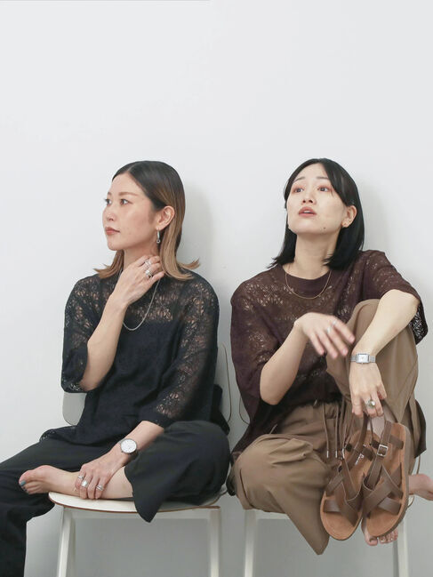 Samansa Mos2 blue「レースTシャツ」|Tシャツ・カットソー|