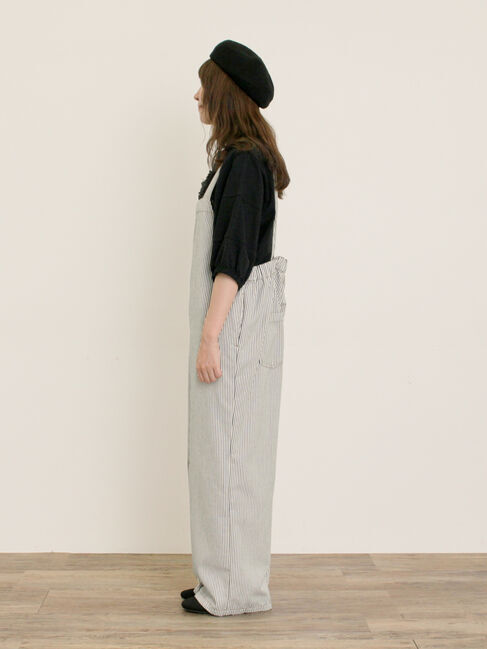 Samansa Mos2「刺繍デニム/ヒッコリーサロペットパンツ」|その他|