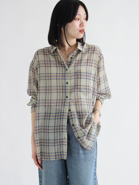 sm2rhythm「シアーチェックシャツ」|シャツ・ブラウス|