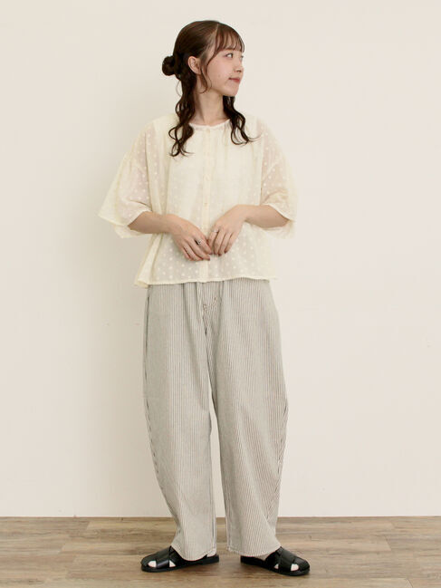 Samansa Mos2「シアー刺繍ブラウス」|シャツ・ブラウス|