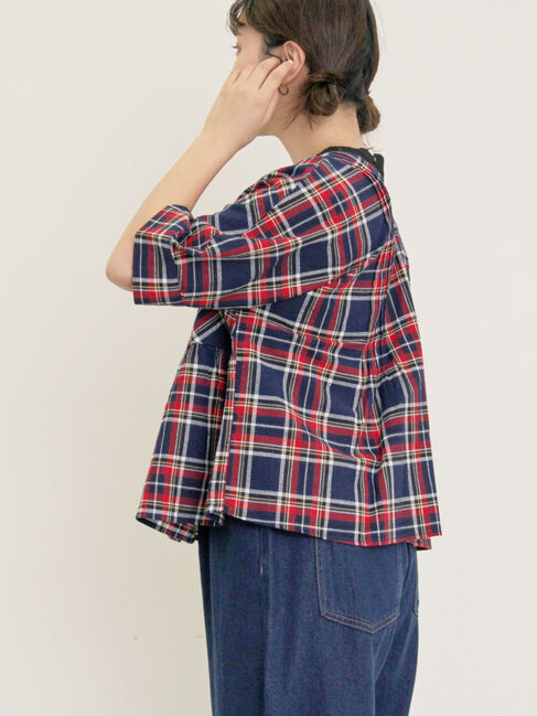 Samansa Mos2「◎チェック柄前後2WAYブラウス」|シャツ・ブラウス|