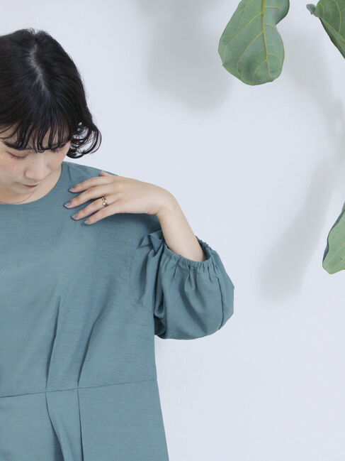 Samansa Mos2 blue「タックブラウス」|シャツ・ブラウス|