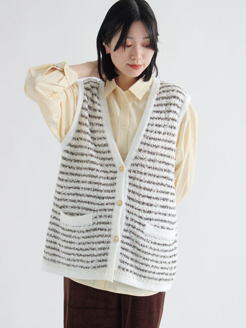 sm2rhythm「ツイード風ニットジレ」|ダウンベスト・ベスト|