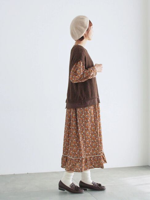 Samansa Mos2「【WEB限定】胸元配色花柄ワンピース」|ワンピース|