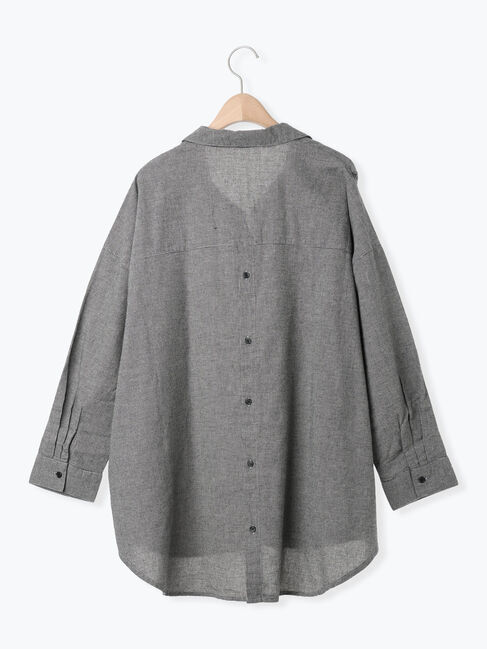 Samansa Mos2「後ろ釦スキッパーチュニック」|シャツ・ブラウス|