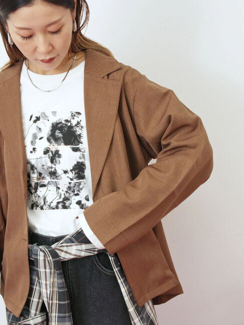 Samansa Mos2 blue「テーラードシャツジャケット」|シャツ・ブラウス|