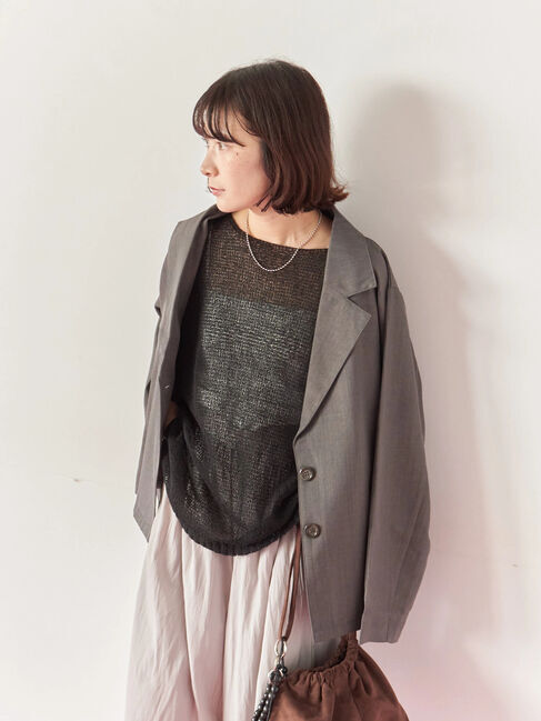 Samansa Mos2 blue「テーラードシャツジャケット」|シャツ・ブラウス|