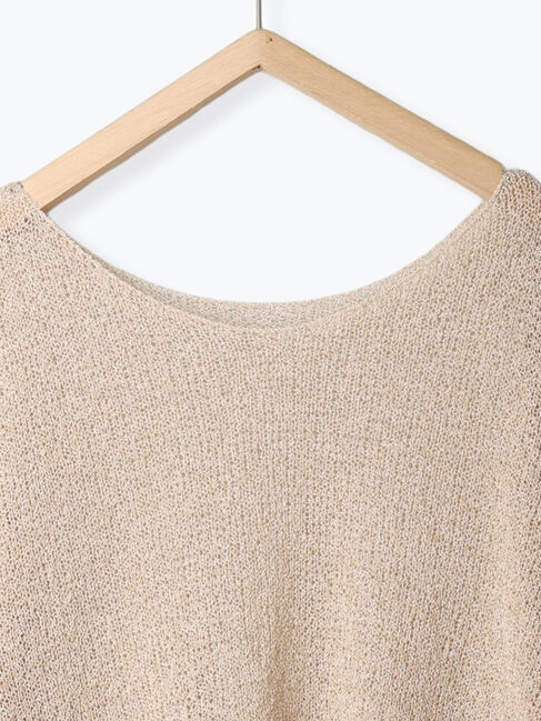 Samansa Mos2 blue「◎7分袖シアーニット」|ニット・セーター|