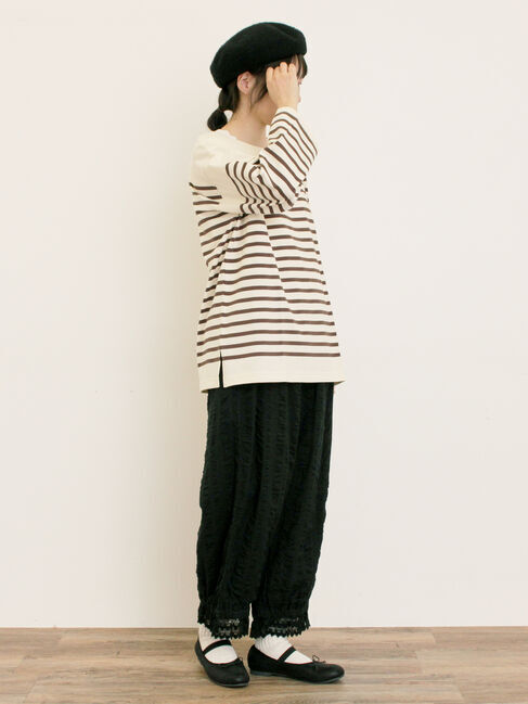 Samansa Mos2「パネルボーダーロングスリーブカットソー」|Tシャツ・カットソー|