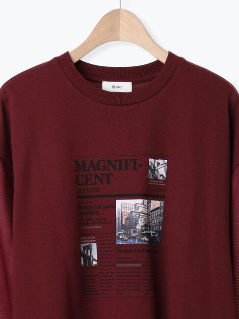 SM2「袖布帛インレイロゴプルオーバー」|Tシャツ・カットソー|