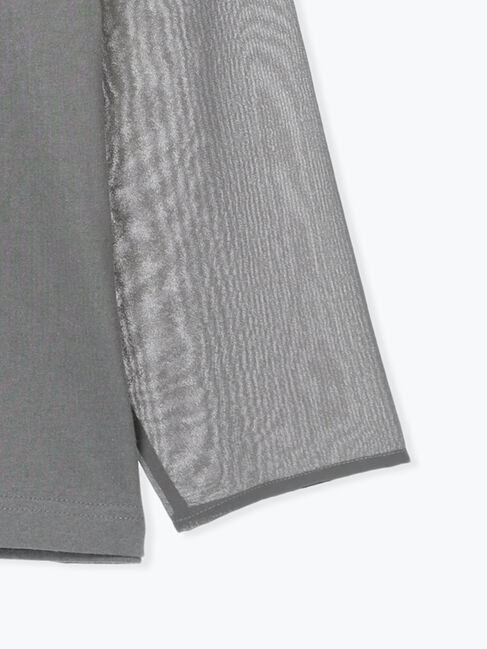 Samansa Mos2 blue「袖シフォンレイヤードプルオーバー」|Tシャツ・カットソー|