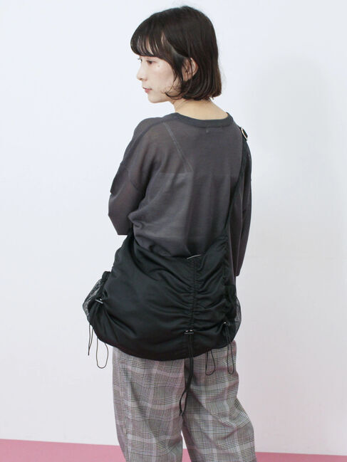 Samansa Mos2 blue「ナイロンシャーリングバッグ」|その他|