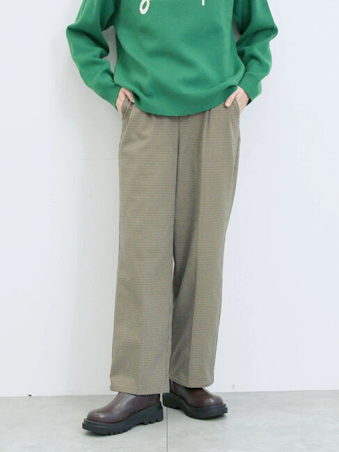 Samansa Mos2 blue「【吸湿発熱】マルチスタイルストレートパンツ」|その他|ベージュ