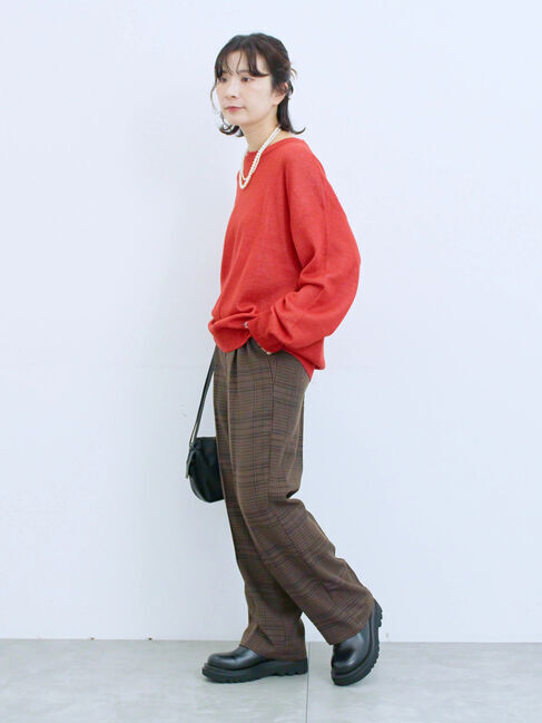 Samansa Mos2 blue「アソートロゴジャガードニットプルオーバー」|ニット・セーター|