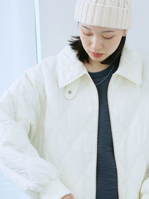 Samansa Mos2 blue「バルーンキルトジャケット」|その他|