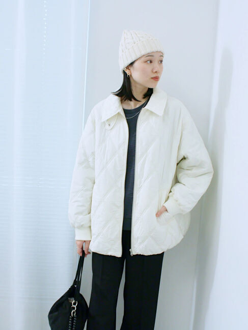 Samansa Mos2 blue「バルーンキルトジャケット」|その他|