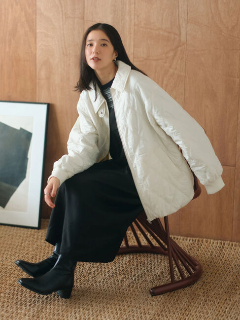 Samansa Mos2 blue「バルーンキルトジャケット」|その他|