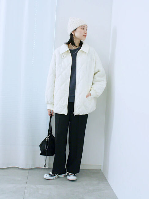 Samansa Mos2 blue「バルーンキルトジャケット」|その他|