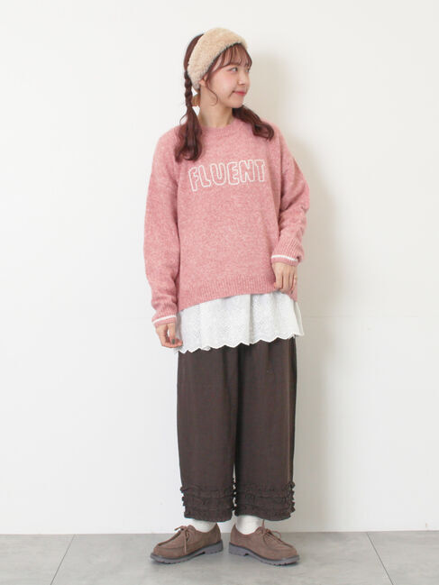 Samansa Mos2「ロゴ刺繍プルオーバーニット」|ニット・セーター|