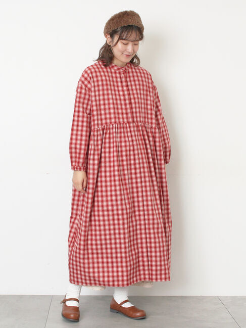 Samansa Mos2「【保温加工】バンドカラーワンピース ≪S/Mサイズ≫」|ワンピース|