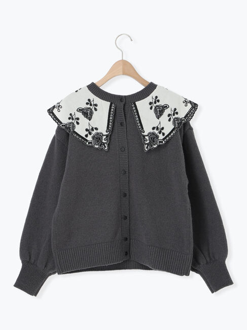 Samansa Mos2「レース貼り前後2WAYニット」|カーディガン|