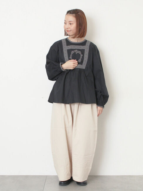 Samansa Mos2「胸元モチーフ刺繍レースブラウス」|シャツ・ブラウス|