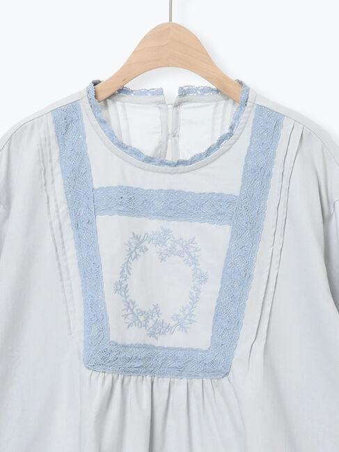 Samansa Mos2「胸元モチーフ刺繍レースブラウス」|シャツ・ブラウス|