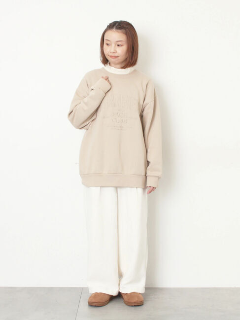 Samansa Mos2「裏起毛ロゴ刺繍スウェット」|Tシャツ・カットソー|