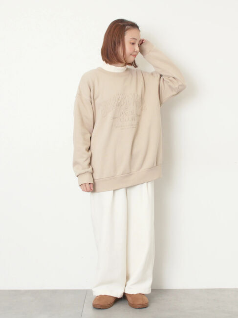 Samansa Mos2「裏起毛ロゴ刺繍スウェット」|Tシャツ・カットソー|