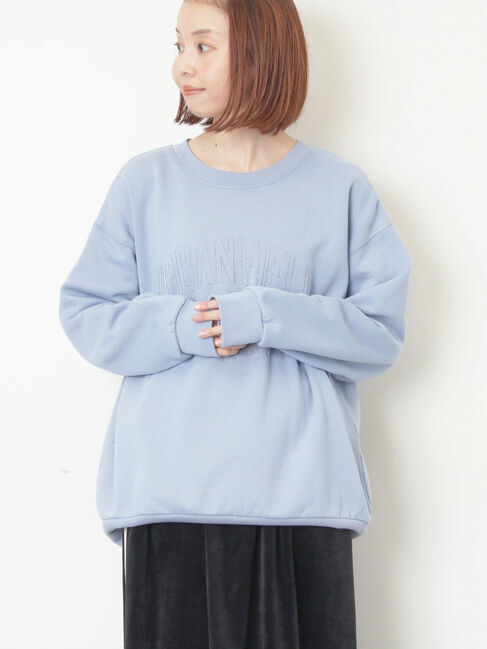 Samansa Mos2「裏起毛ロゴ刺繍スウェット」|Tシャツ・カットソー|