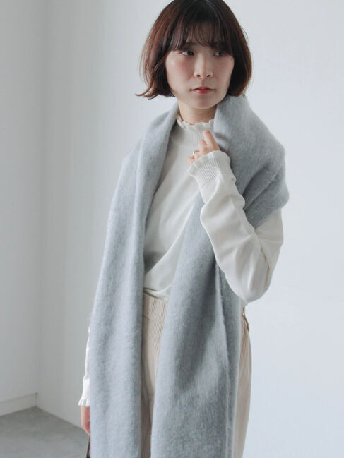 Samansa Mos2 blue「フリル衿ニットプルオーバー」|ニット・セーター|オフホワイト